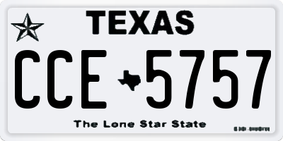 TX license plate CCE5757