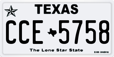 TX license plate CCE5758