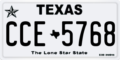 TX license plate CCE5768