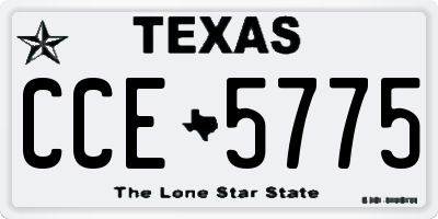 TX license plate CCE5775