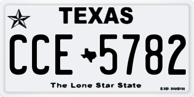 TX license plate CCE5782