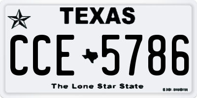 TX license plate CCE5786