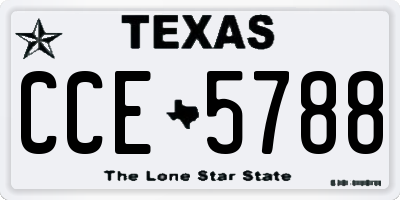 TX license plate CCE5788