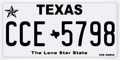 TX license plate CCE5798
