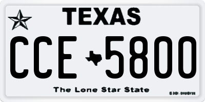 TX license plate CCE5800