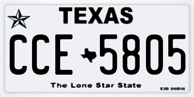 TX license plate CCE5805