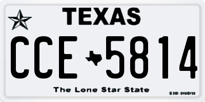 TX license plate CCE5814