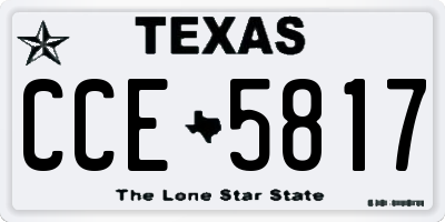 TX license plate CCE5817