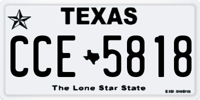 TX license plate CCE5818