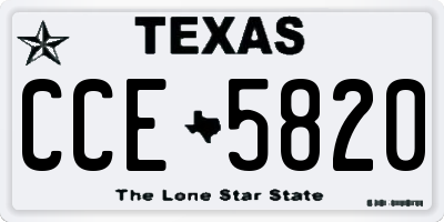 TX license plate CCE5820