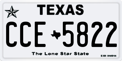 TX license plate CCE5822