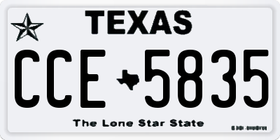 TX license plate CCE5835
