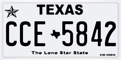 TX license plate CCE5842