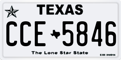 TX license plate CCE5846