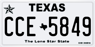 TX license plate CCE5849