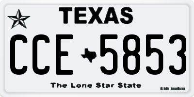 TX license plate CCE5853