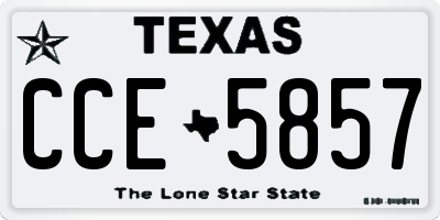 TX license plate CCE5857