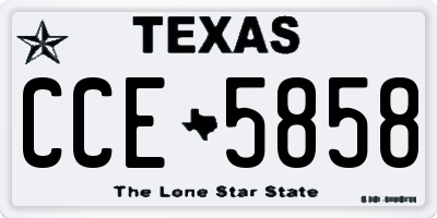 TX license plate CCE5858