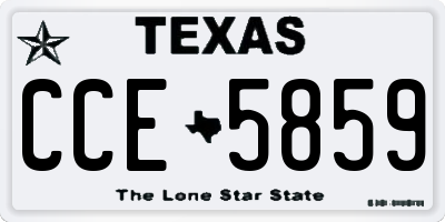 TX license plate CCE5859