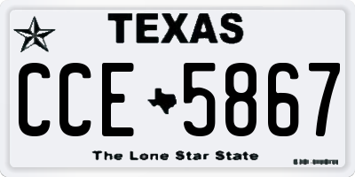 TX license plate CCE5867