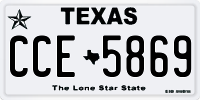 TX license plate CCE5869