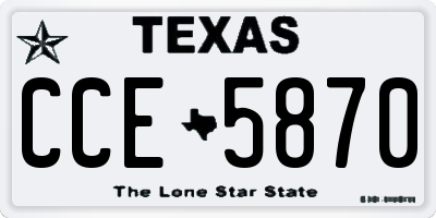 TX license plate CCE5870