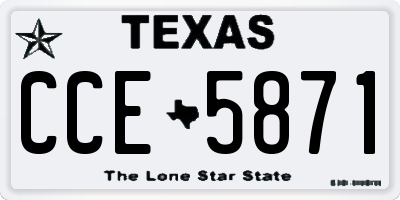 TX license plate CCE5871