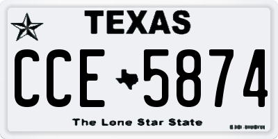 TX license plate CCE5874