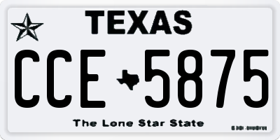 TX license plate CCE5875