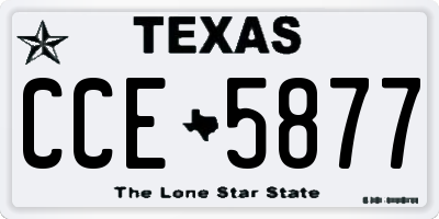 TX license plate CCE5877