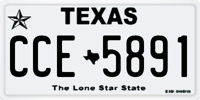 TX license plate CCE5891