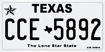 TX license plate CCE5892