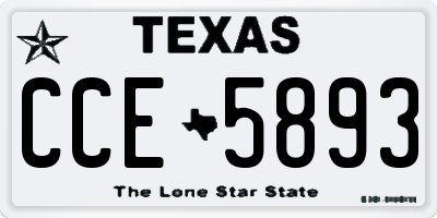 TX license plate CCE5893