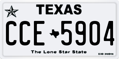 TX license plate CCE5904