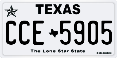 TX license plate CCE5905