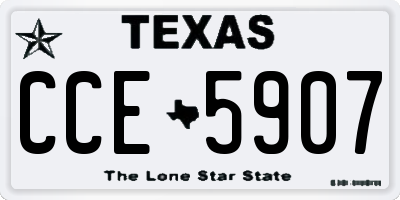 TX license plate CCE5907