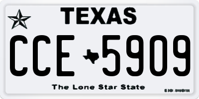 TX license plate CCE5909