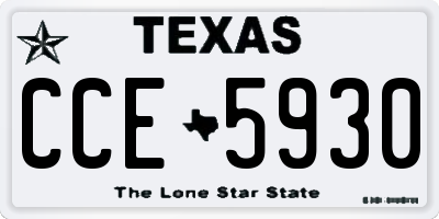 TX license plate CCE5930