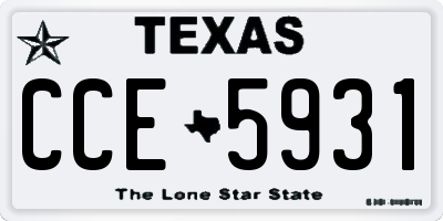 TX license plate CCE5931
