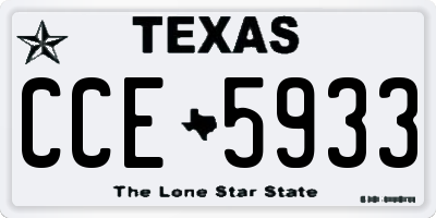 TX license plate CCE5933