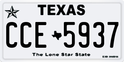 TX license plate CCE5937