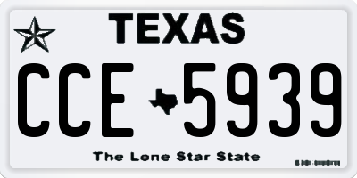 TX license plate CCE5939