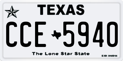 TX license plate CCE5940