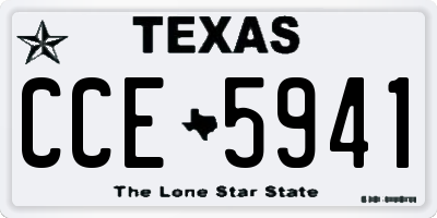 TX license plate CCE5941