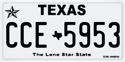 TX license plate CCE5953