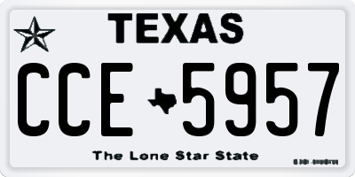 TX license plate CCE5957