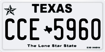 TX license plate CCE5960