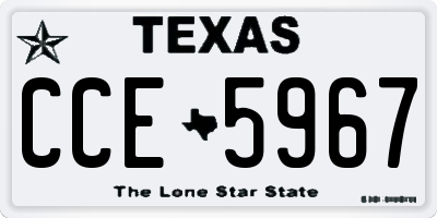 TX license plate CCE5967