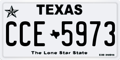 TX license plate CCE5973