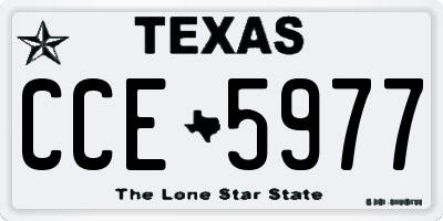 TX license plate CCE5977
